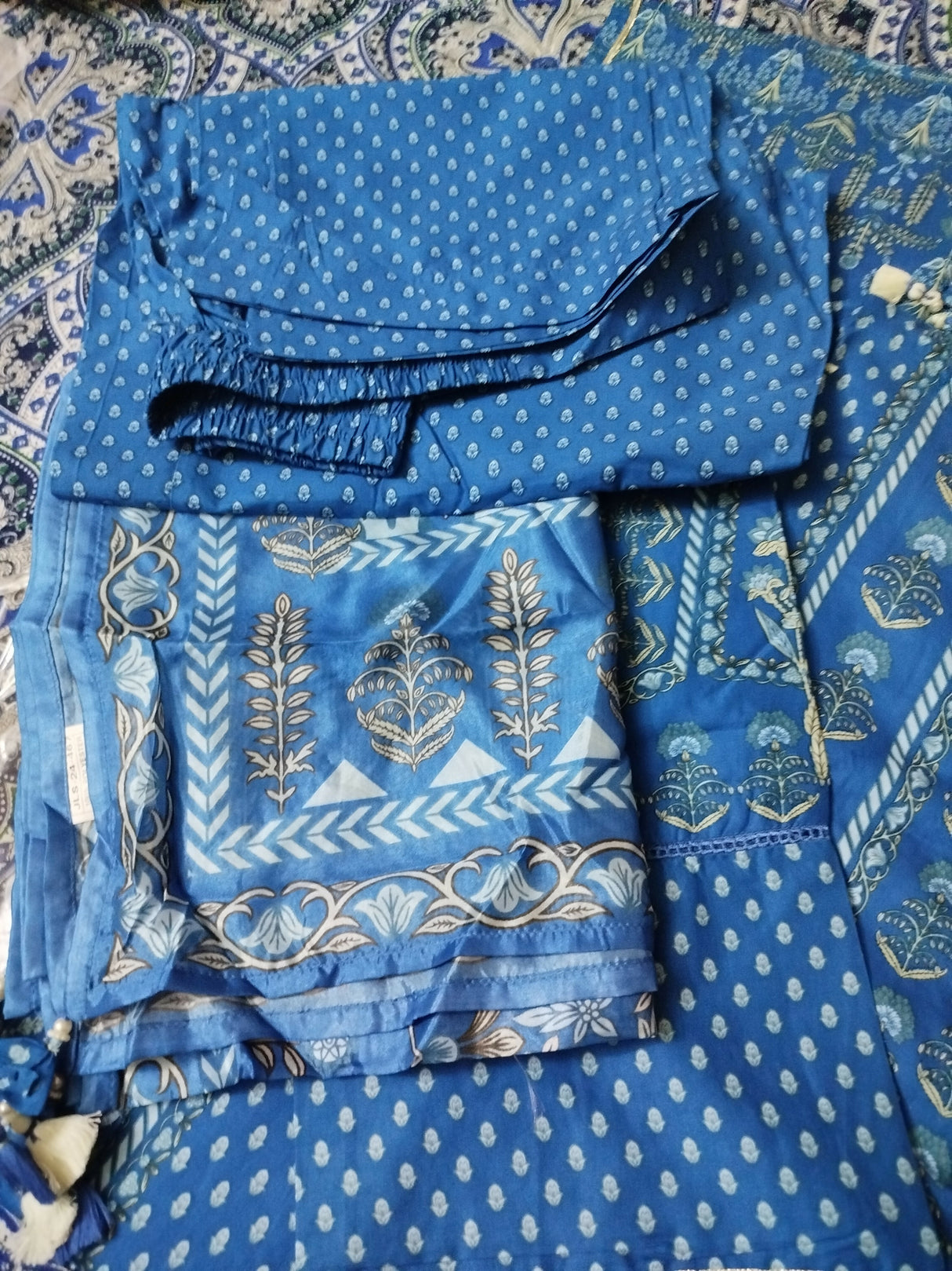 J. Junaid Jamshed | Women Branded Kurta | Blue Cotton Kurta | XLarge | Brand New