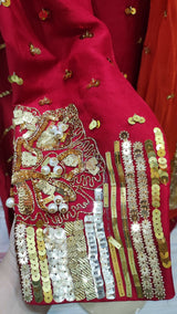 Red fancy 3 PC Suit | Women Locally Made Formals | Medium | Worn Once