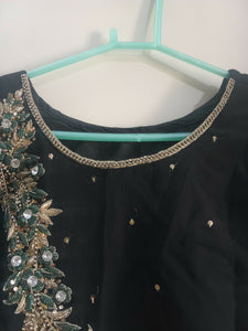 Black Chiffon Formal Suit | Women Locally Made Formals | Small | Preloved