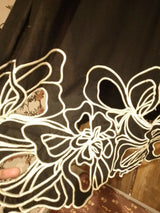 Beautiful Black & White Aplic Work Kurta & Dopatta | Women Locally Made Kurta | Large | New