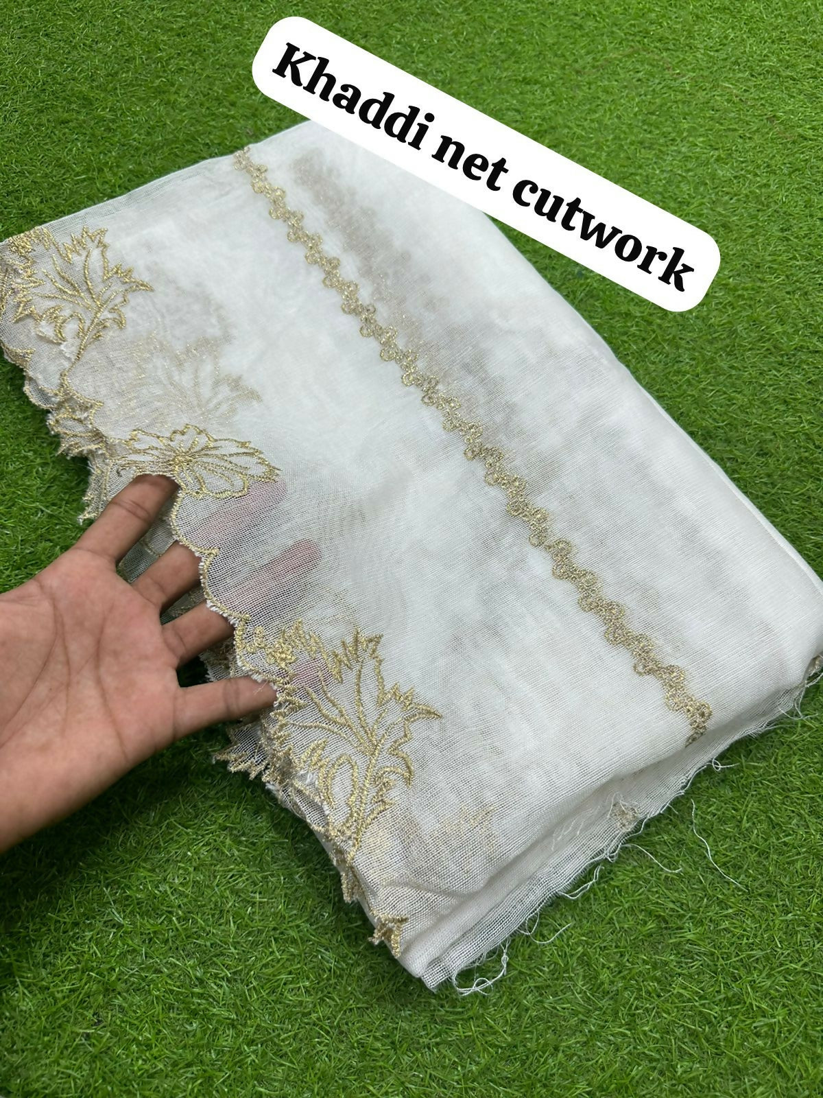 Khaadi Net Cutwork Dupattas | Women Accessories | Dupattas & Shawls | Size: 2.5 Yards | Brand New