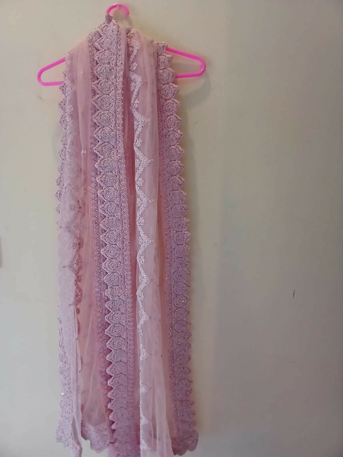 Beautiful Net Embroidered Dupatta | Women Accessories | Duppatas & Shawls | Large | Worn Once