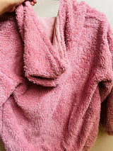 Cozy Blush Sherpa Hoodie | Women Tops & Shirts | Small | Worn Once