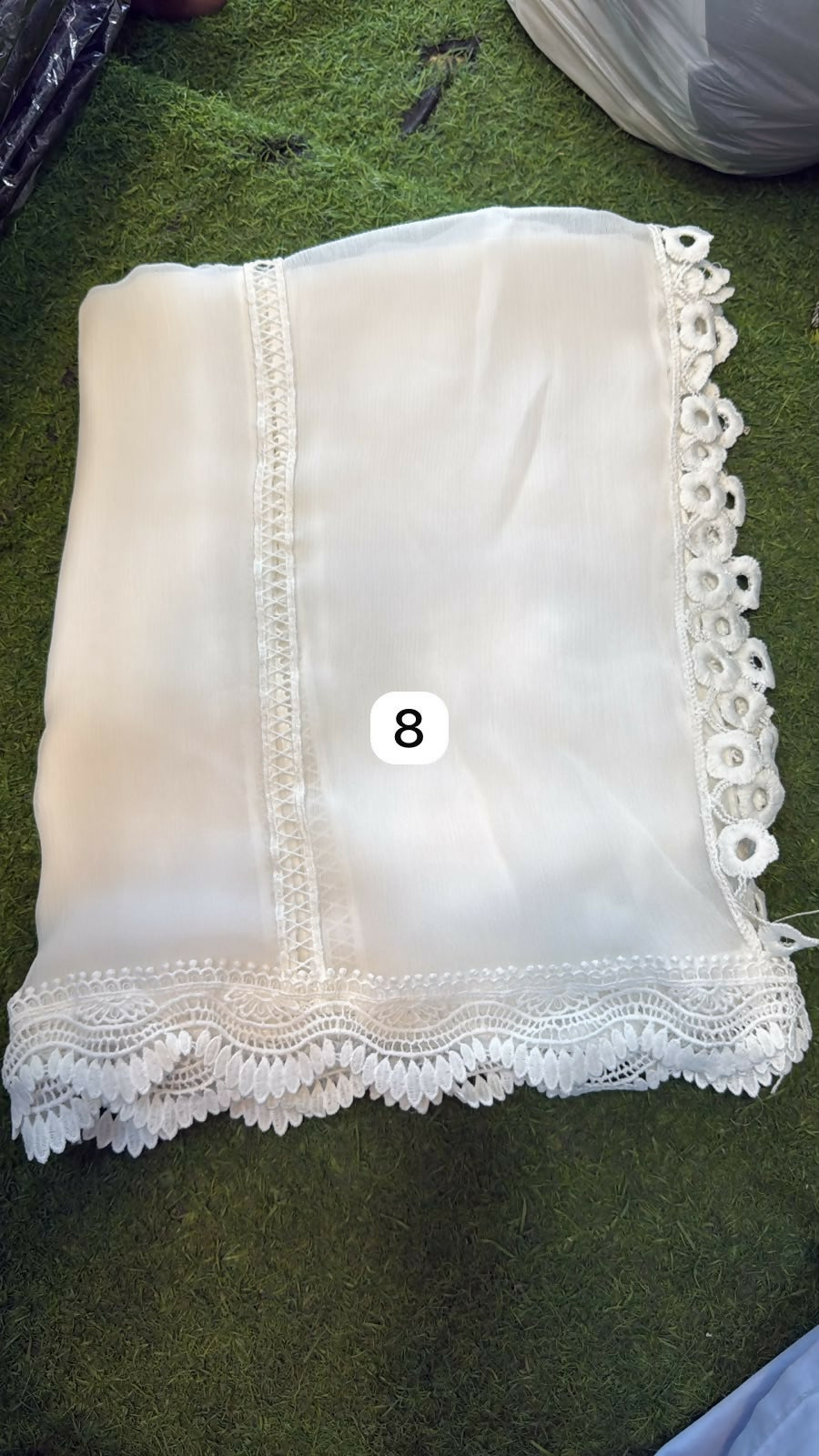 Dyeable Chiffon Lace Dupatta | Women Accessories | Duppata | Large | Brand New