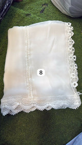 Dyeable Chiffon Lace Dupatta | Women Accessories | Duppata | Large | Brand New