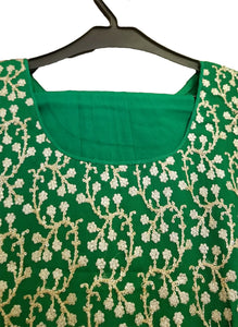 Green & gold chiffon suit | Women Locally Made Formals | Small | Worn Once