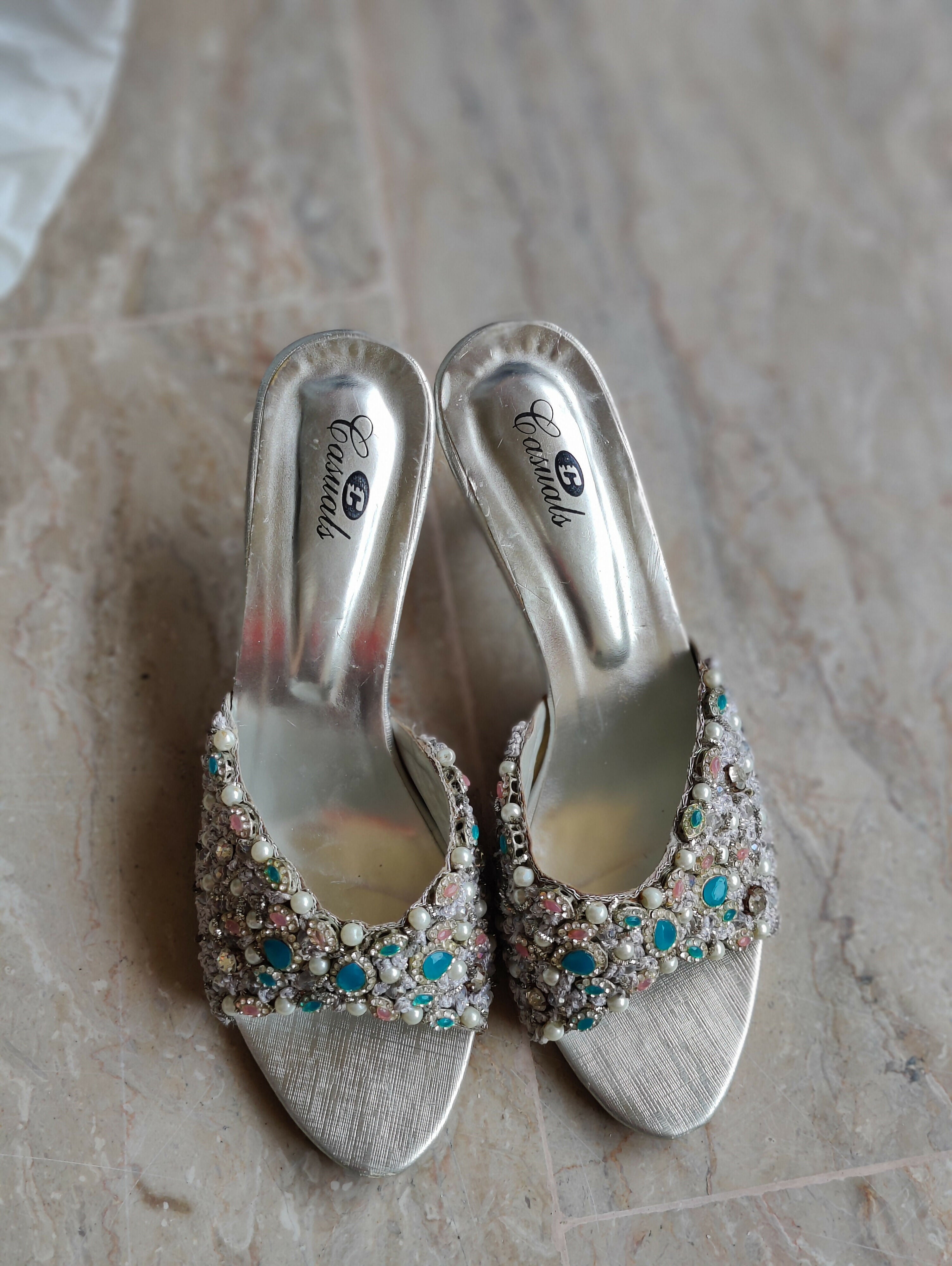 Silver Heels | Women Shoes | Size: 9 | Preloved