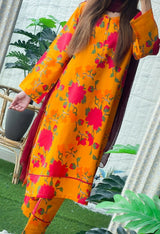 Printed Khaddar 2 PC | Women Clothing | Small | Worn once