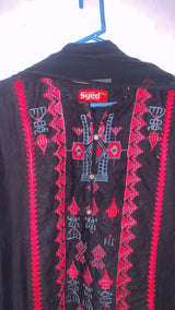 Black Embroided Kurta with Dupatta | Women Locally Made Kurta | Large | Preloved