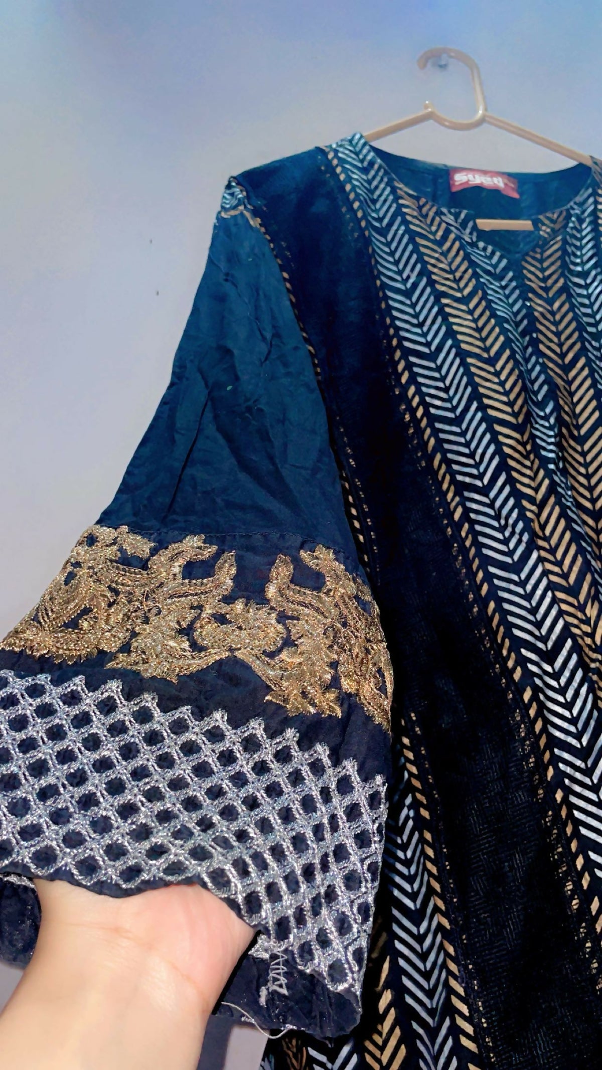 Black Embroidered | Women Branded Kurta | Large | Preloved