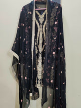 Black Embroidered 2Pcs | Women Locally Made Formals | Large | Worn Once
