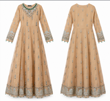 Champange Silver Embroidered Maxi | Women Frocks & Maxis | Medium | Worn Once