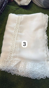 Dyeable Chiffon Lace Dupatta | Women Accessories | Duppata | Large | Brand New