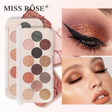 Buy Miss Rose 12 Colors Eyeshadow Palette Matte Shimmer Waterproof Rainbow Color High Pigment in Pakistan