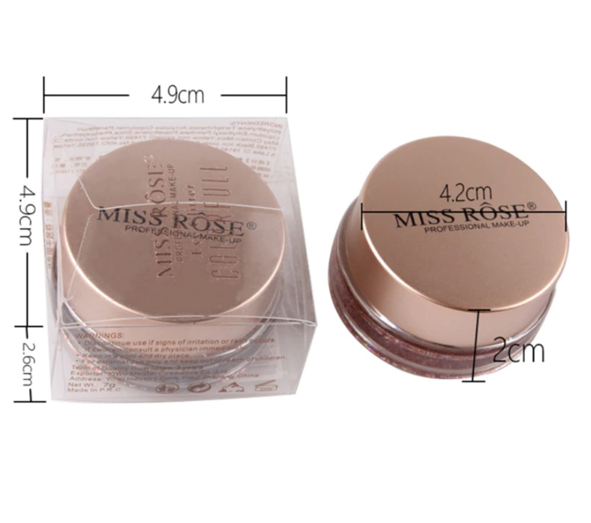 Buy Miss Rose Glitter Metallic Shimmer Pearl Colorful Glitter Highlighter Cream in Pakistan