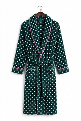 Luxury Polka Dot Fleece Bathrobe for Women | Women Accessories | Bath Towels | Brand New