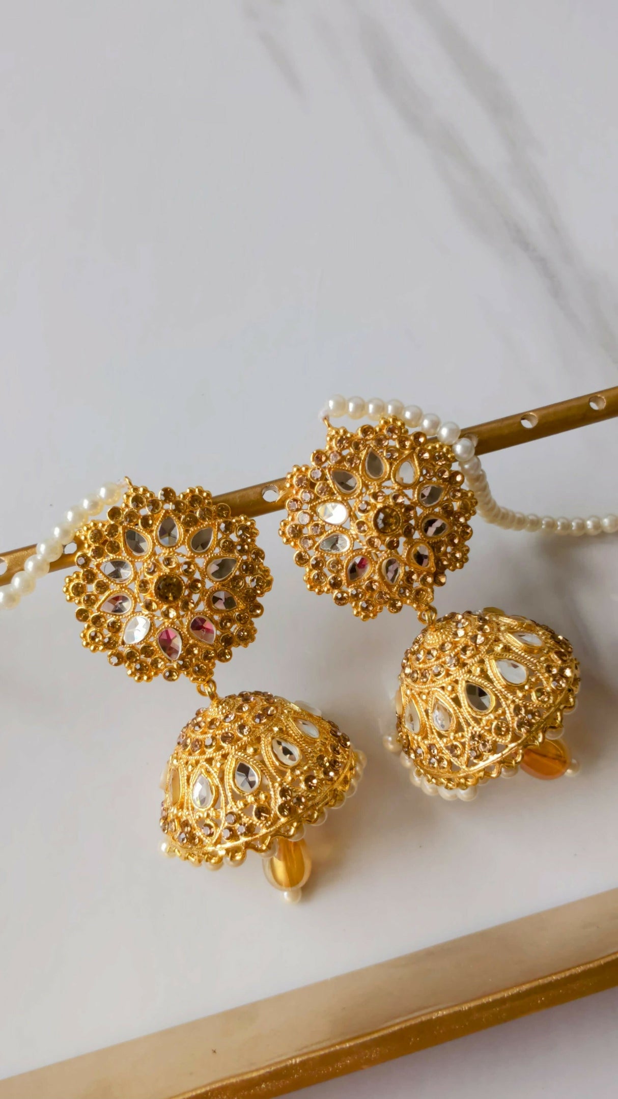 Kundan Jhumka Earrings | Women Jewerly | Earrings | Golden | Brand New