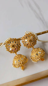 Kundan Jhumka Earrings | Women Jewerly | Earrings | Golden | Brand New