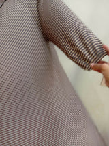 Brown Printed Front Open Abaya | Women Accessories | Large | Brand New