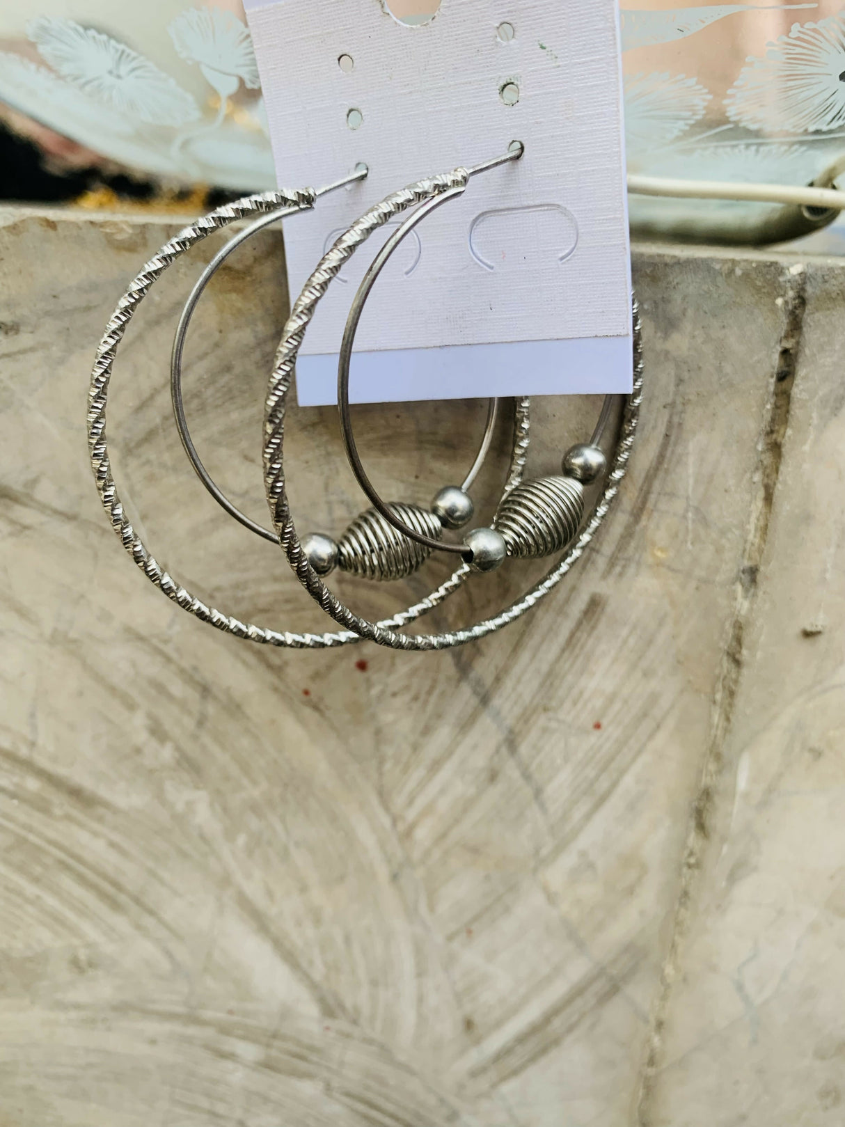 White silver loop Earrings | Women Jewelry | Small | New