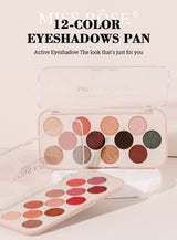 Buy Miss Rose 12 Colors Eyeshadow Palette Matte Shimmer Waterproof Rainbow Color High Pigment in Pakistan