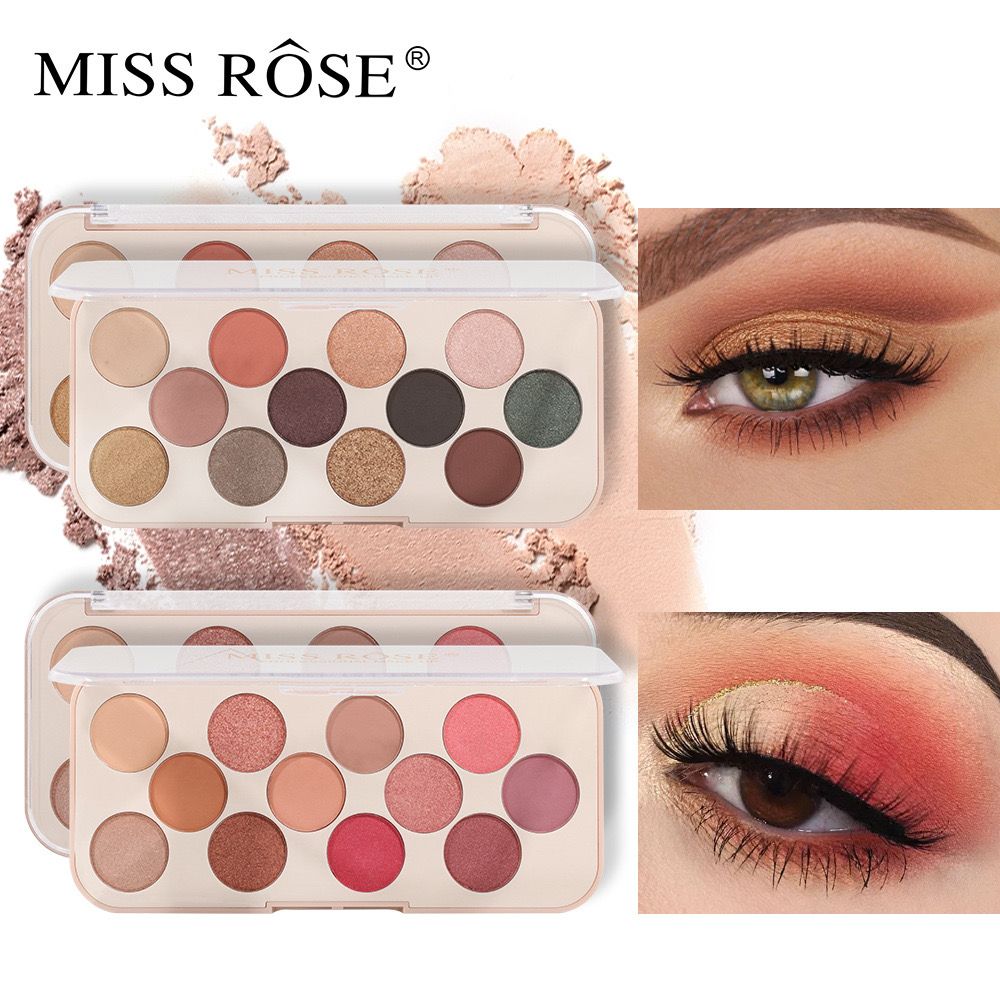 Buy Miss Rose 12 Colors Eyeshadow Palette Matte Shimmer Waterproof Rainbow Color High Pigment in Pakistan