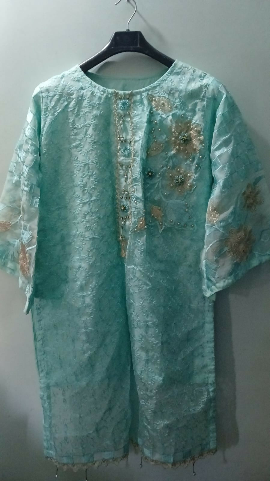 Embroidered Blue 3Pcs | Women Locally Made Formals | Medium | Preloved