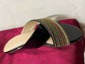 Unze London | Black Fancy Casual Slipper | Women Shoes | Size: 8 | Worn Once