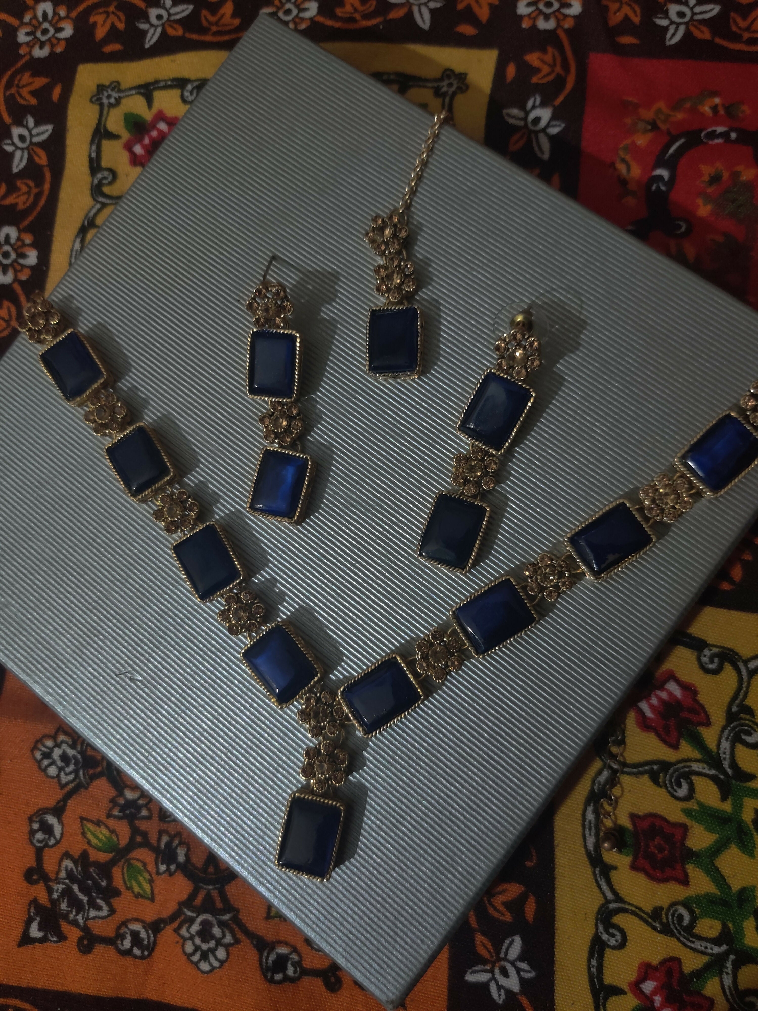 Blue & Gold Set | Women Jewelry | Worn Once