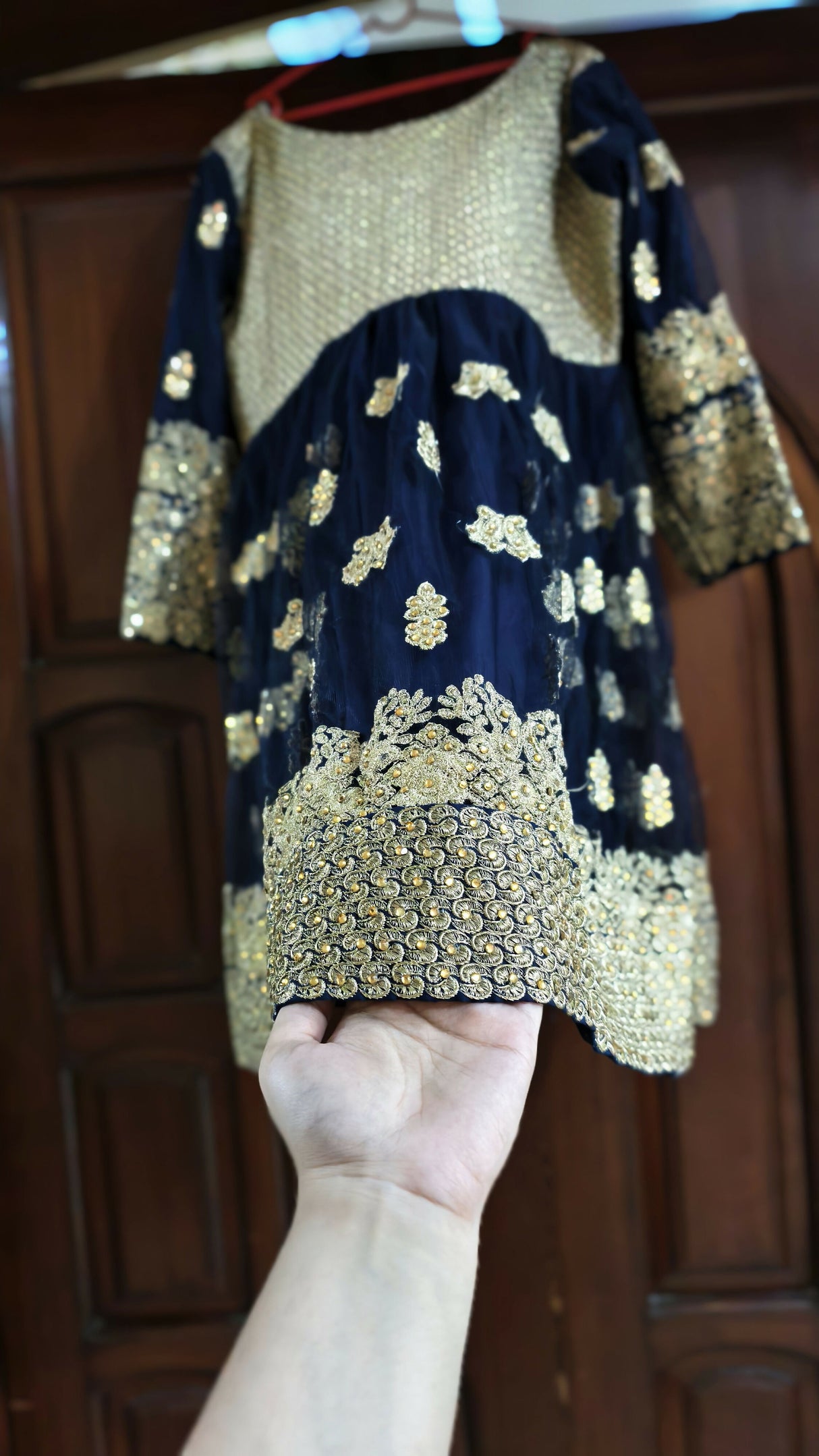 Navy Blue Heavy Lehnga | Women Locally Made Formals | Small | Blue & Golden | New