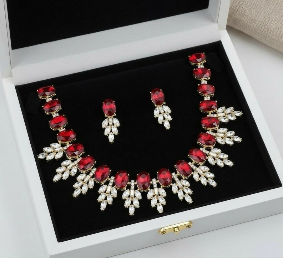 Oval Pear Necklace Set-059 | Women Jewelry | Wedding Jewelry & Sets | Brand New