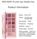Buy Miss Rose Matte Shimmer Pigmented Waterproof 18 Colors Eye shadow Palette in Pakistan