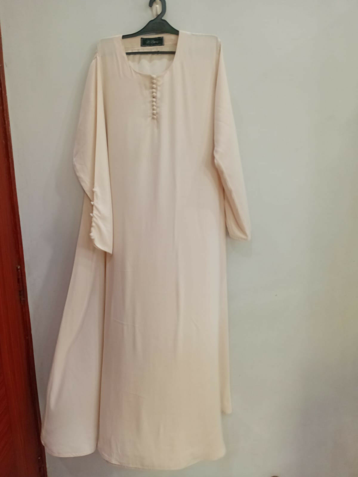 Beige Button Sleeves Maxi Abaya | Women Accessories | Large | New