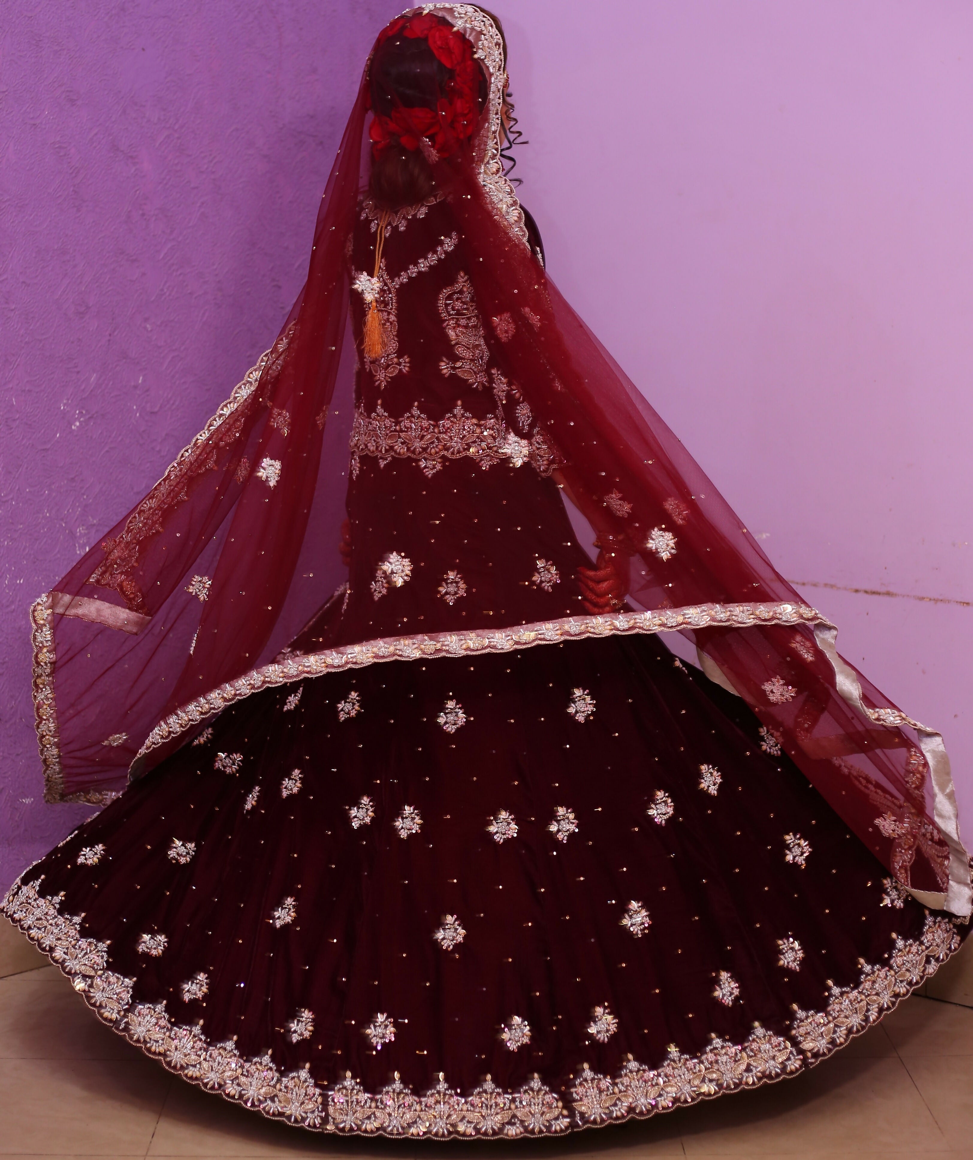 Maroon Bridal Suit | Women Bridals | Medium | Worn Once