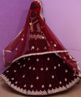 Divine Maroon Bridal Suit | Women Bridals | Medium | Worn Once