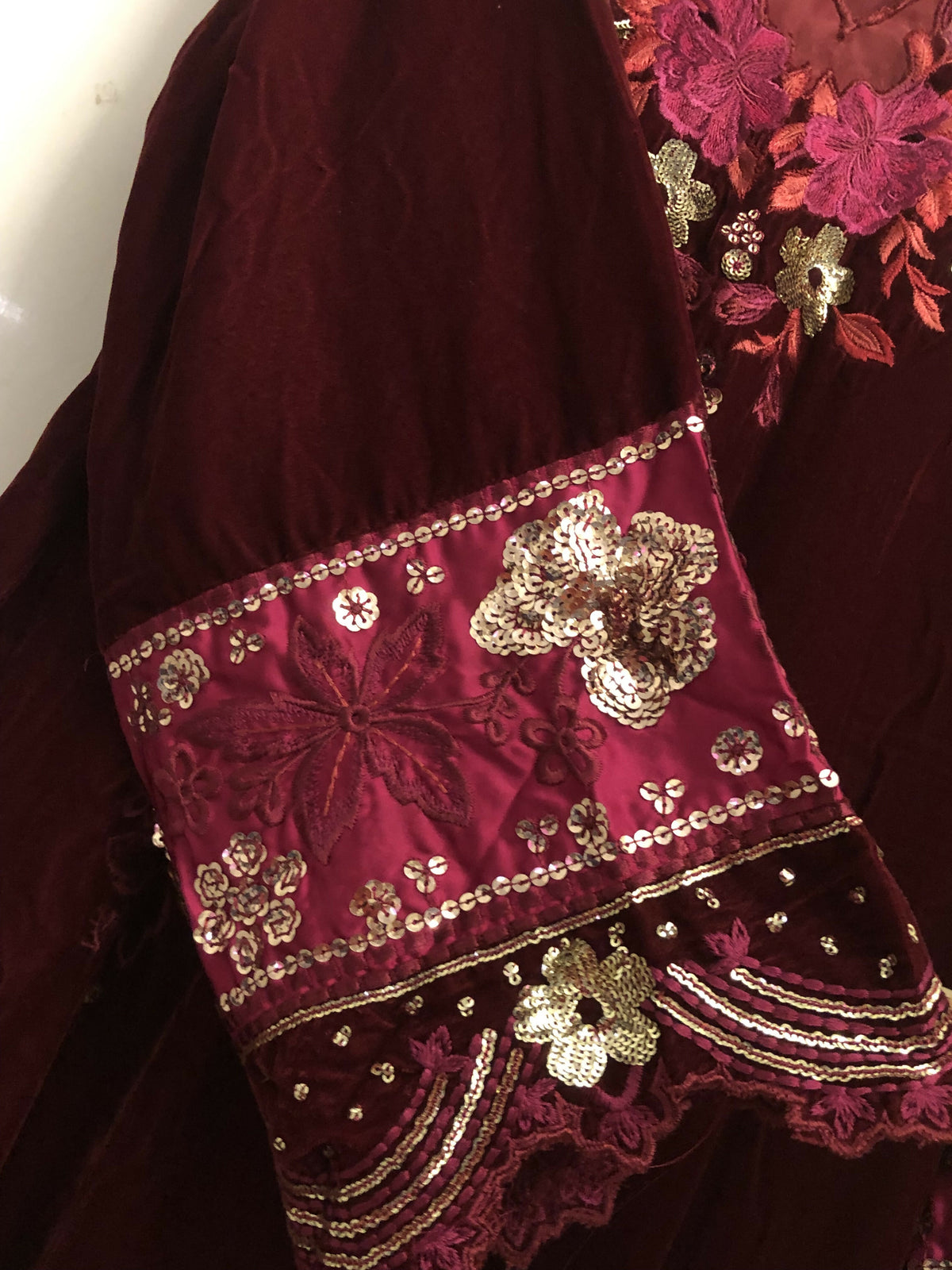 Limelight | Velvet Kaftan | Women Branded Formals | Maroon | Medium | Worn Once