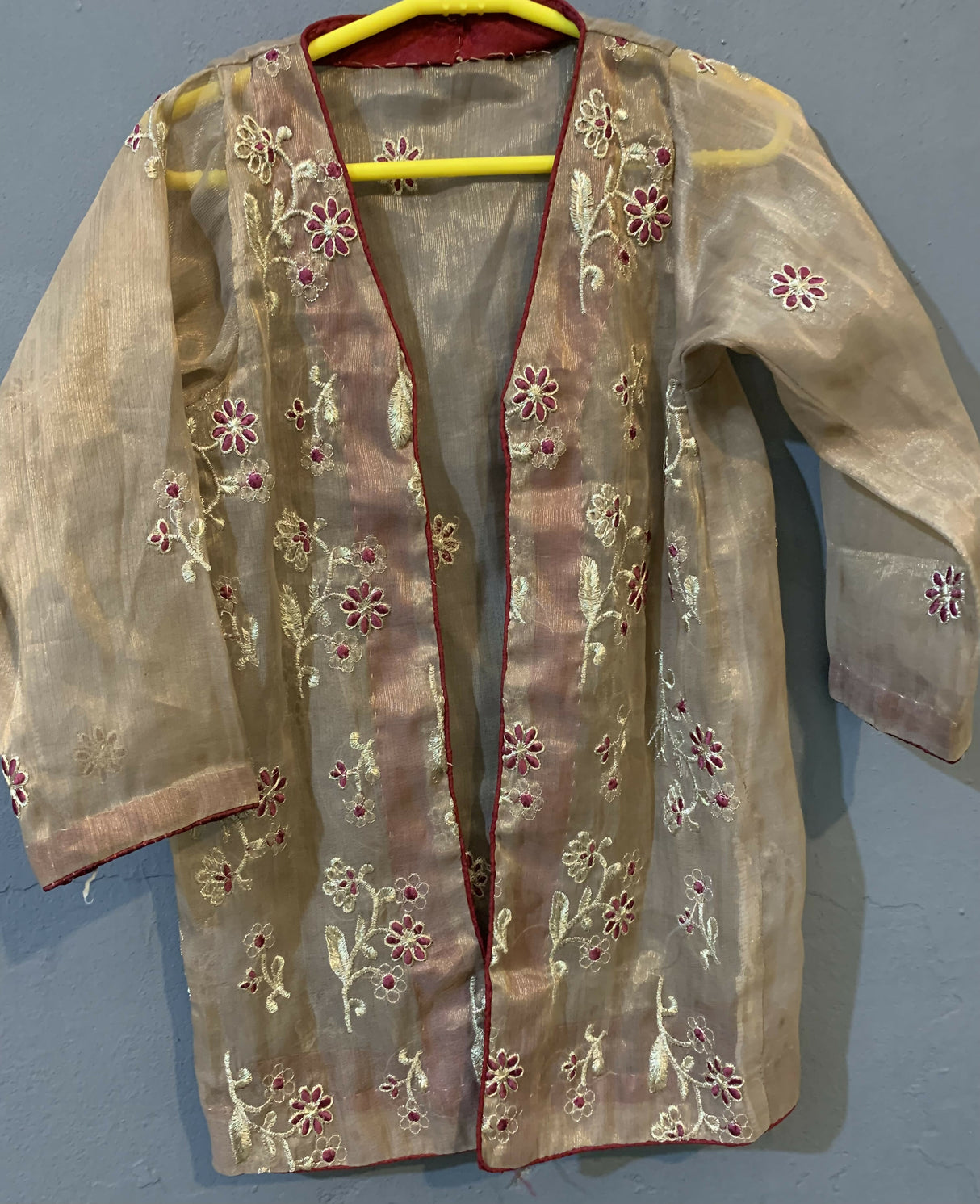 Golden Shrug | Kids | Girls Shalwar Kameez | 3 to 4 Yrs | New