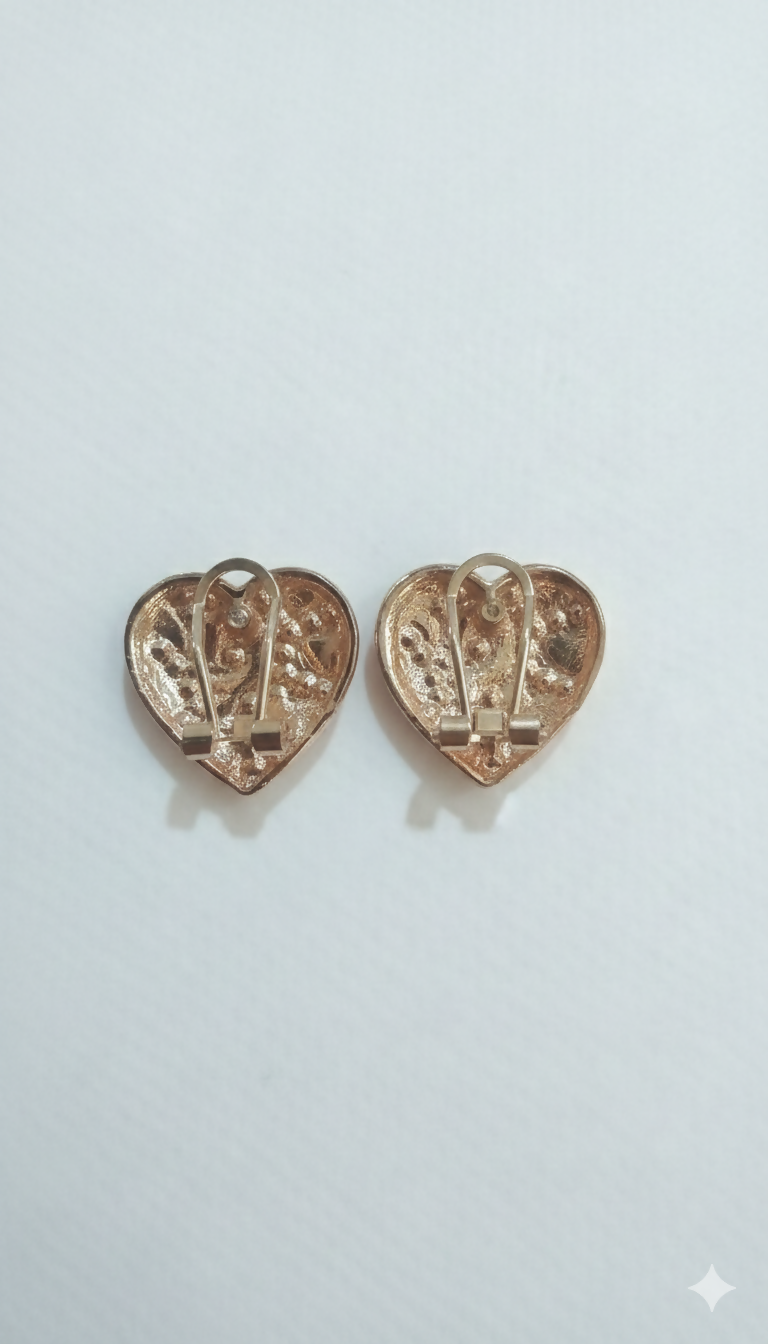 Opulent Heart Shaped Studs | Women Jewelry | Earrings | Medium | New