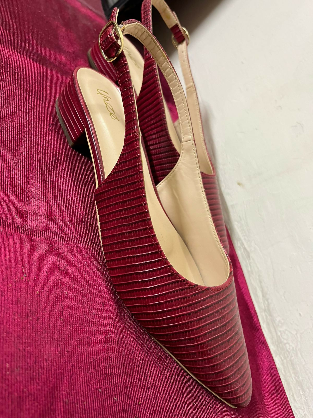 Unze London | Leather Maroon Sandals | Women Shoes |Size: 8 | Worn Once