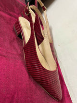 Unze London | Leather Maroon Sandals | Women Shoes |Size: 8 | Worn Once