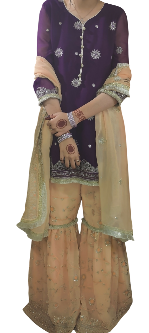 Gharara Suit | Women Locally Made Formals | Medium | Worn Once