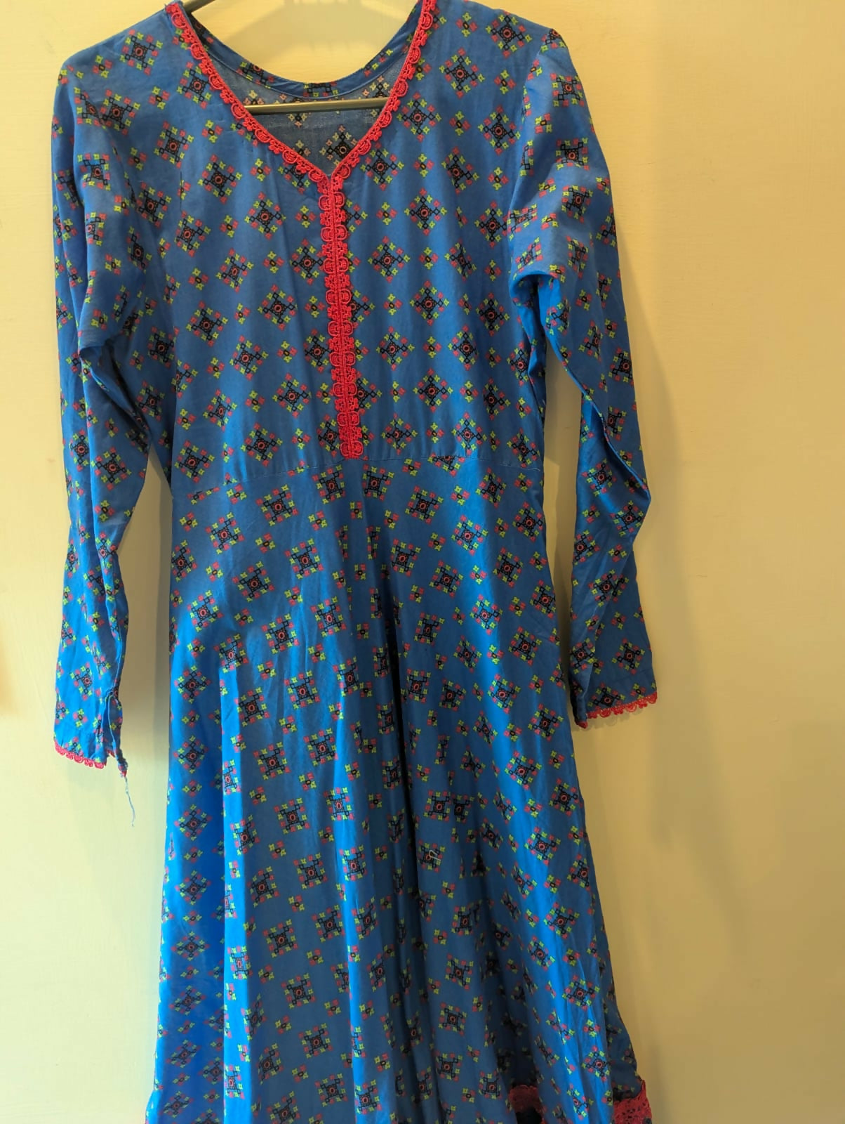 Beautiful Blue Lawn Frock | Women Frocks & Maxis | Medium | Worn Once