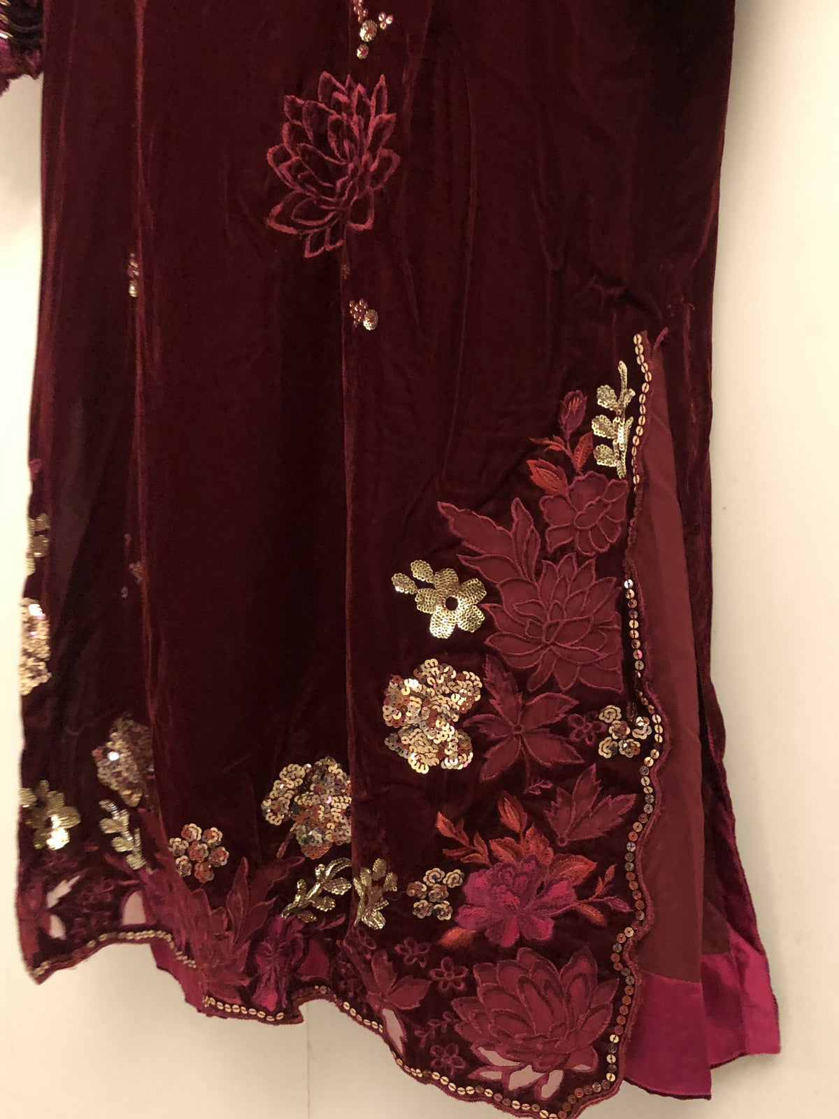 Limelight | Velvet Kaftan | Women Branded Formals | Maroon | Medium | Worn Once