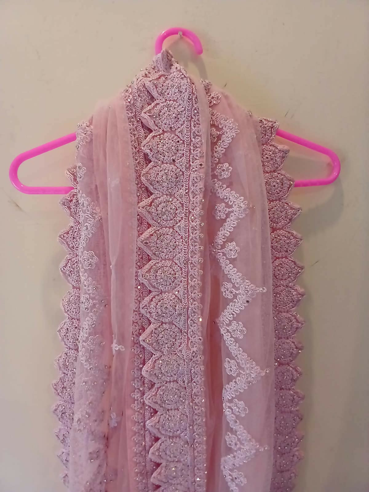 Beautiful Net Embroidered Dupatta | Women Accessories | Duppatas & Shawls | Large | Worn Once