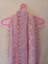 Beautiful Net Embroidered Dupatta | Women Accessories | Duppatas & Shawls | Large | Worn Once