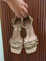 Stylo Golden Fancy Bridal Sandal/Heel | Women Shoes | Heels | Size:37 | Worn Once