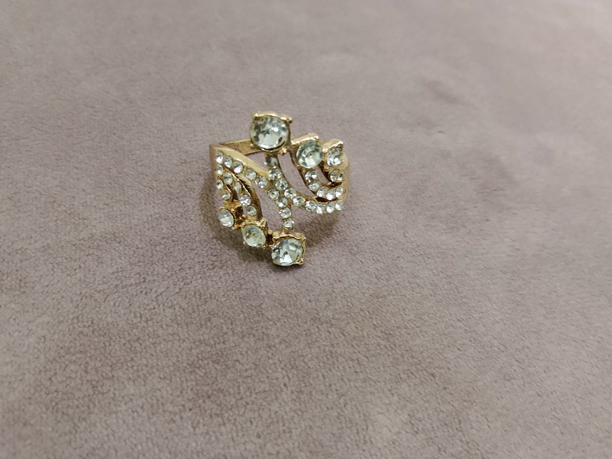 Glamorous Gold Plated Statement Ring | Women Jewelry | Rings | Worn Once