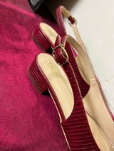 Unze London | Leather Maroon Sandals | Women Shoes |Size: 8 | Worn Once