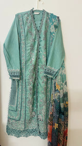 Sana Yasir | Women Branded Kurta | Medium | Teal Green | Preloved