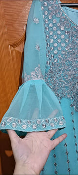 Blue 3Pc Dress | Women Locally Made Formals | Medium | Worn Once